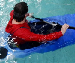 Kayak lesson wet clothes